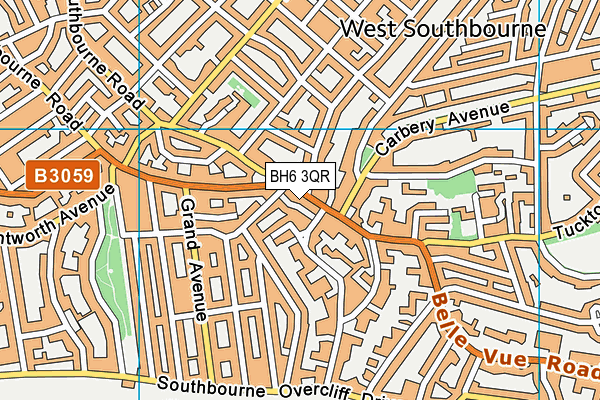 BH6 3QR map - OS VectorMap District (Ordnance Survey)