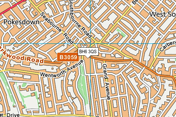 BH6 3QS map - OS VectorMap District (Ordnance Survey)