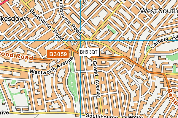 BH6 3QT map - OS VectorMap District (Ordnance Survey)