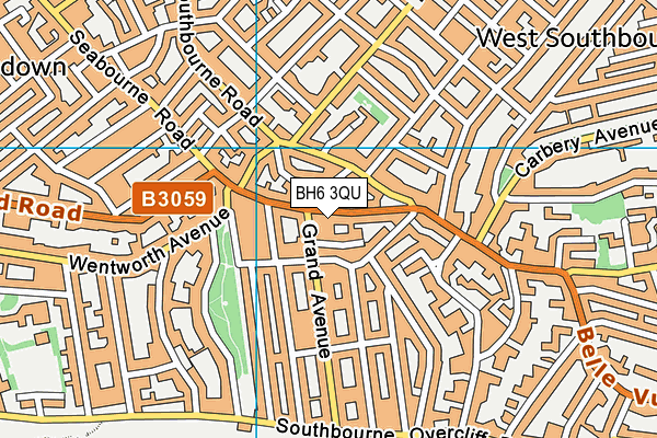 BH6 3QU map - OS VectorMap District (Ordnance Survey)