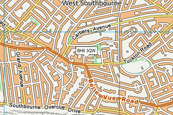 BH6 3QW map - OS VectorMap District (Ordnance Survey)