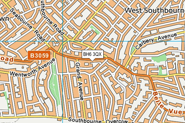 BH6 3QX map - OS VectorMap District (Ordnance Survey)