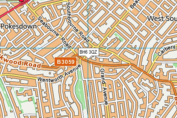 BH6 3QZ map - OS VectorMap District (Ordnance Survey)