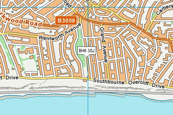 BH6 3SJ map - OS VectorMap District (Ordnance Survey)