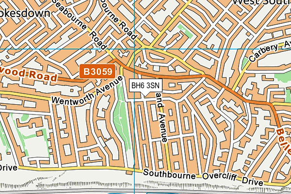 BH6 3SN map - OS VectorMap District (Ordnance Survey)