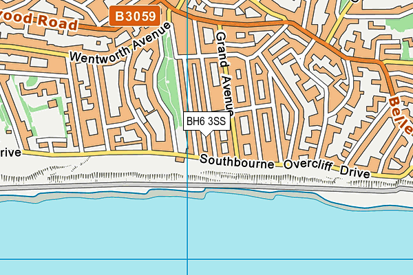 BH6 3SS map - OS VectorMap District (Ordnance Survey)