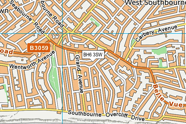 BH6 3SW map - OS VectorMap District (Ordnance Survey)