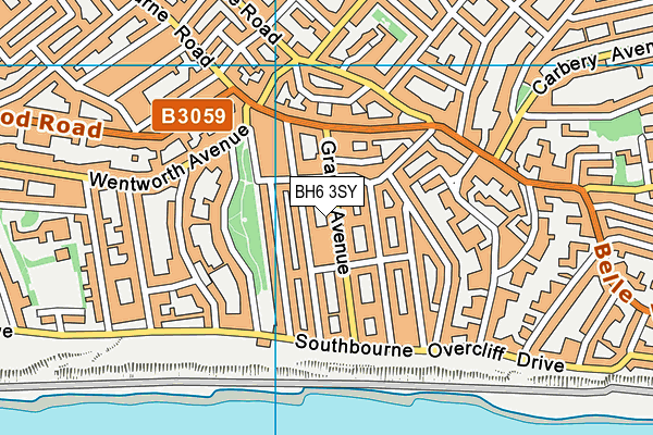 BH6 3SY map - OS VectorMap District (Ordnance Survey)