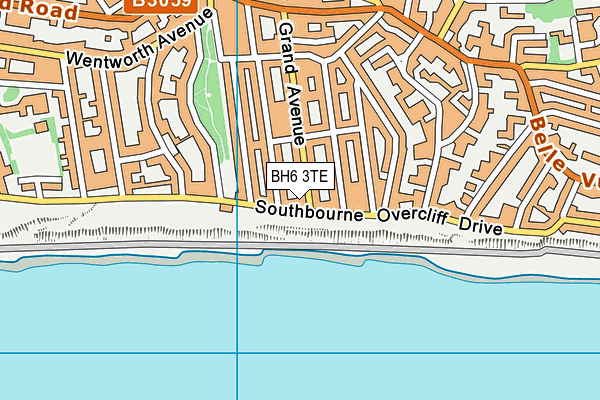 BH6 3TE map - OS VectorMap District (Ordnance Survey)