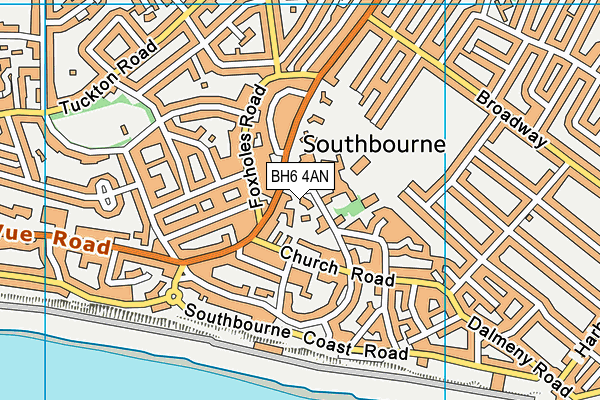 BH6 4AN map - OS VectorMap District (Ordnance Survey)