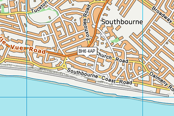 BH6 4AP map - OS VectorMap District (Ordnance Survey)
