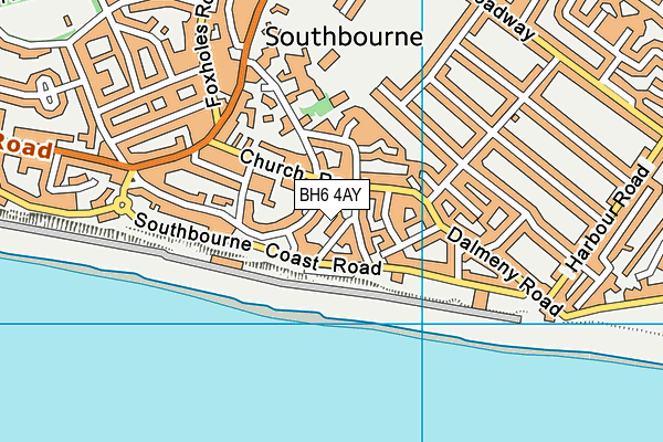 BH6 4AY map - OS VectorMap District (Ordnance Survey)