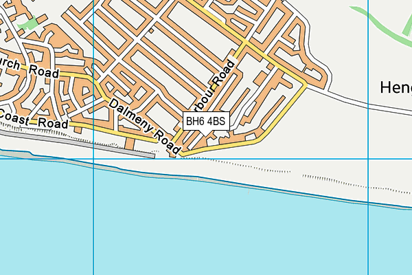BH6 4BS map - OS VectorMap District (Ordnance Survey)