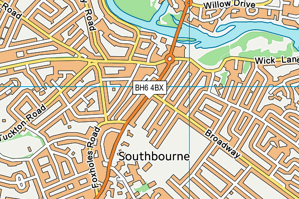 BH6 4BX map - OS VectorMap District (Ordnance Survey)