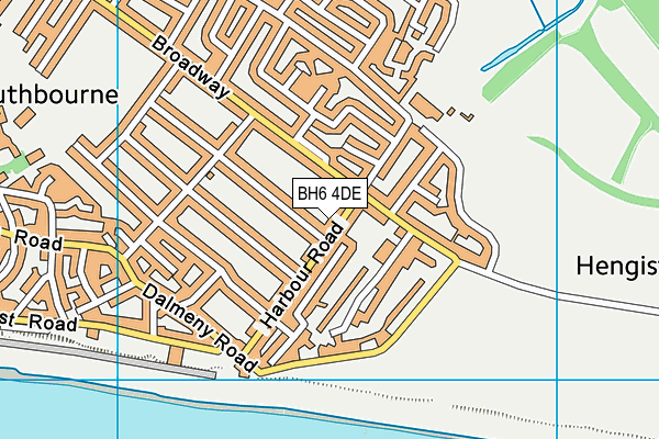 BH6 4DE map - OS VectorMap District (Ordnance Survey)