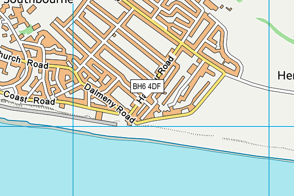 BH6 4DF map - OS VectorMap District (Ordnance Survey)