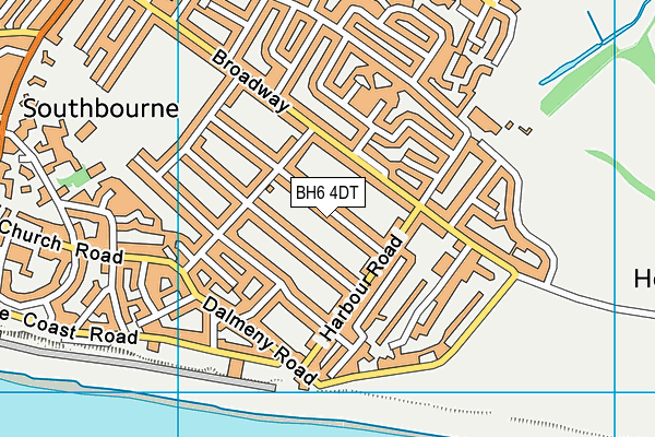 BH6 4DT map - OS VectorMap District (Ordnance Survey)