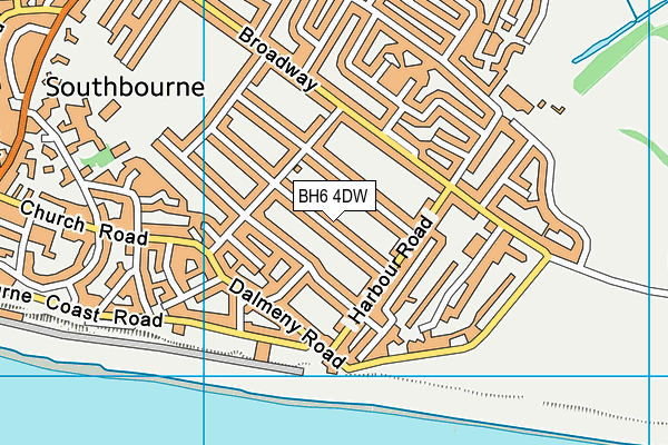 BH6 4DW map - OS VectorMap District (Ordnance Survey)