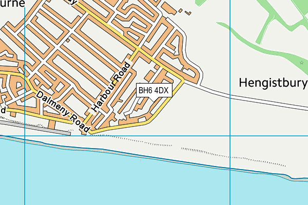 BH6 4DX map - OS VectorMap District (Ordnance Survey)