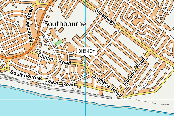 BH6 4DY map - OS VectorMap District (Ordnance Survey)
