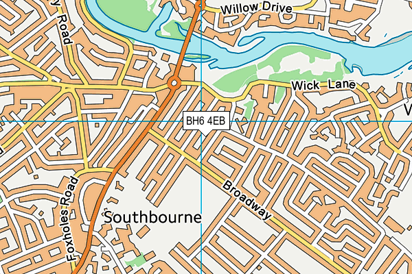 BH6 4EB map - OS VectorMap District (Ordnance Survey)