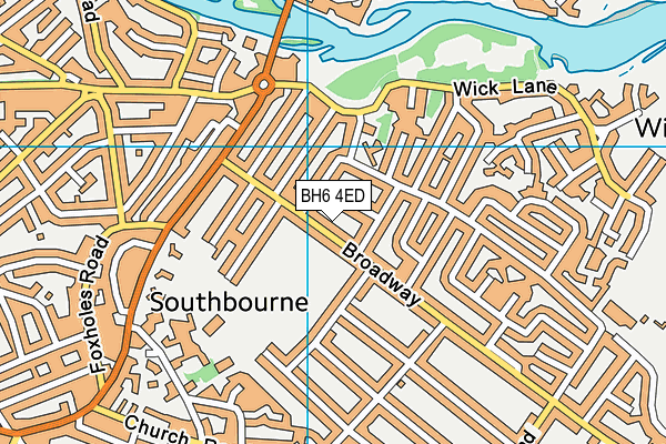 BH6 4ED map - OS VectorMap District (Ordnance Survey)