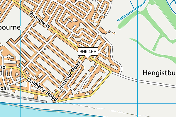 BH6 4EP map - OS VectorMap District (Ordnance Survey)