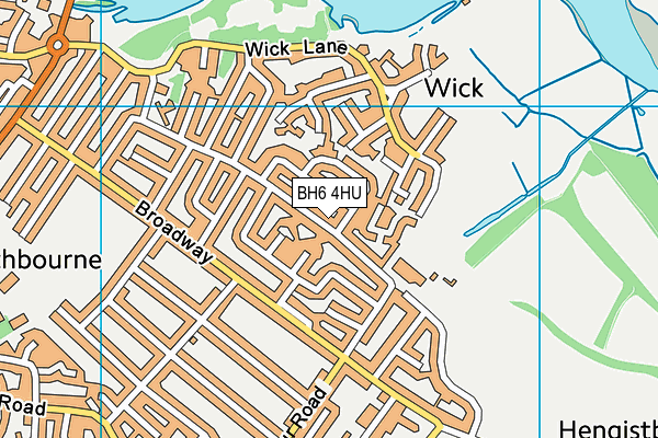 BH6 4HU map - OS VectorMap District (Ordnance Survey)