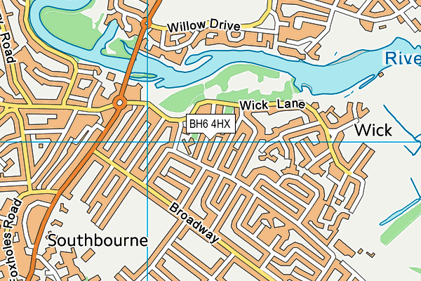 BH6 4HX map - OS VectorMap District (Ordnance Survey)
