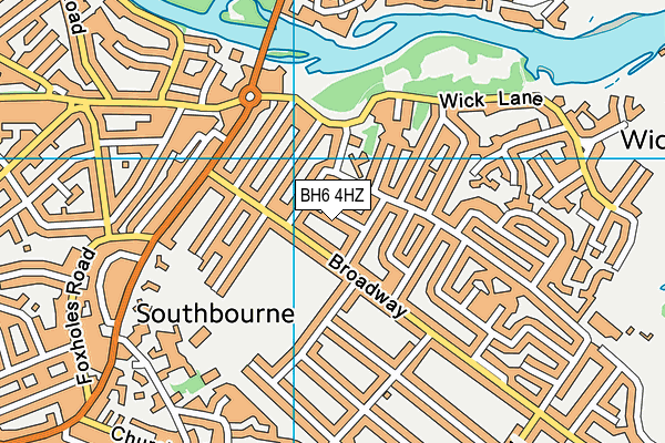 BH6 4HZ map - OS VectorMap District (Ordnance Survey)