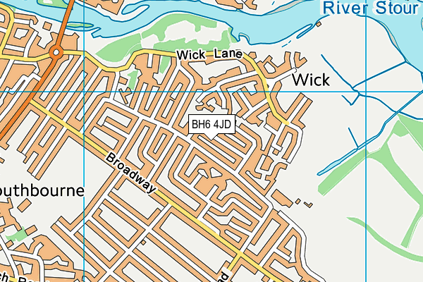 BH6 4JD map - OS VectorMap District (Ordnance Survey)