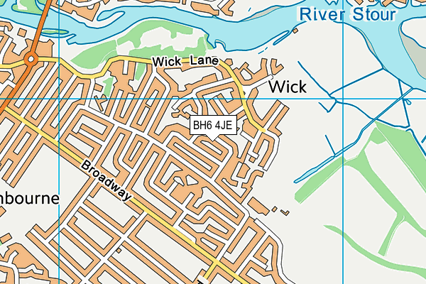 BH6 4JE map - OS VectorMap District (Ordnance Survey)