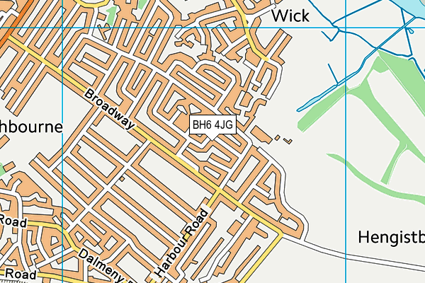 BH6 4JG map - OS VectorMap District (Ordnance Survey)