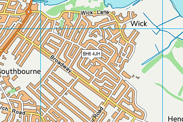 BH6 4JH map - OS VectorMap District (Ordnance Survey)