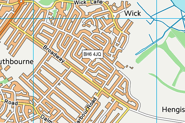 BH6 4JQ map - OS VectorMap District (Ordnance Survey)