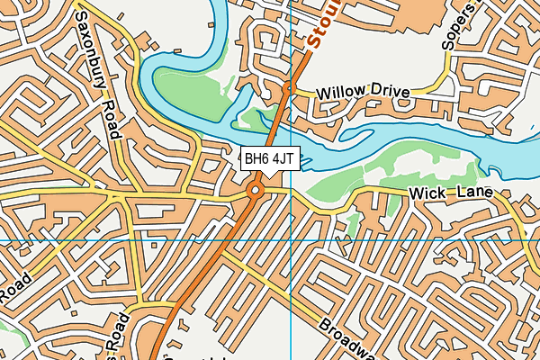 BH6 4JT map - OS VectorMap District (Ordnance Survey)