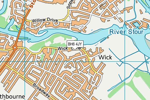 BH6 4JY map - OS VectorMap District (Ordnance Survey)