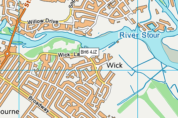 BH6 4JZ map - OS VectorMap District (Ordnance Survey)