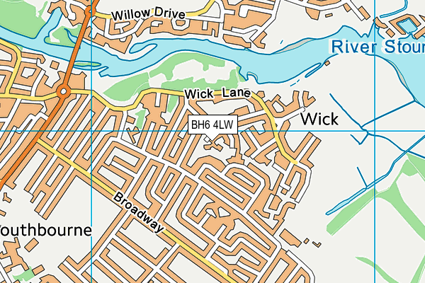 BH6 4LW map - OS VectorMap District (Ordnance Survey)