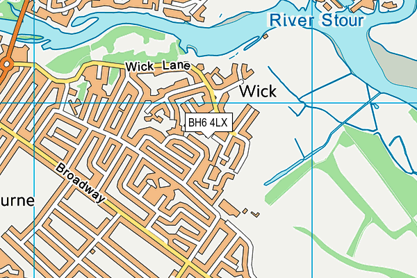 BH6 4LX map - OS VectorMap District (Ordnance Survey)