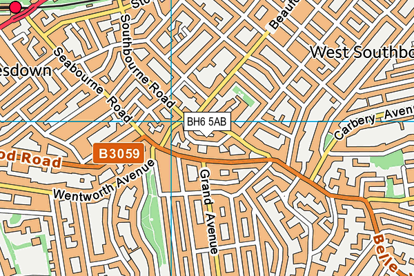 BH6 5AB map - OS VectorMap District (Ordnance Survey)