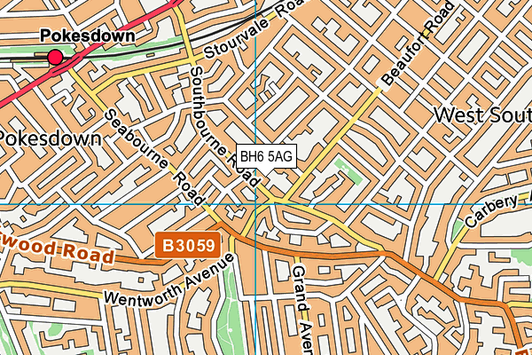 BH6 5AG map - OS VectorMap District (Ordnance Survey)