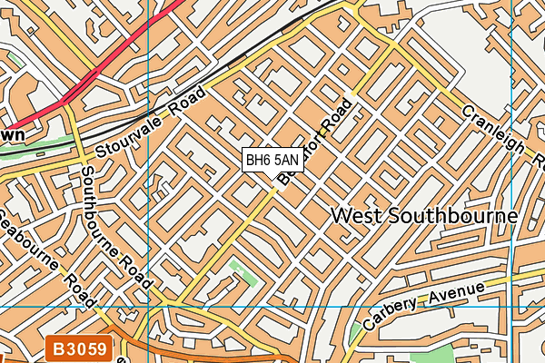 BH6 5AN map - OS VectorMap District (Ordnance Survey)