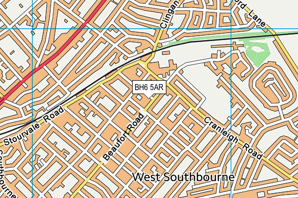 BH6 5AR map - OS VectorMap District (Ordnance Survey)