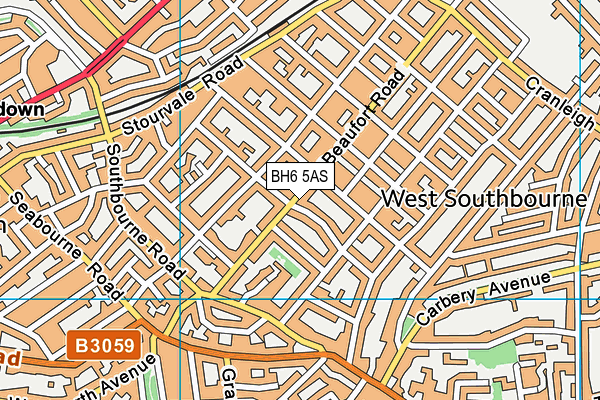 BH6 5AS map - OS VectorMap District (Ordnance Survey)