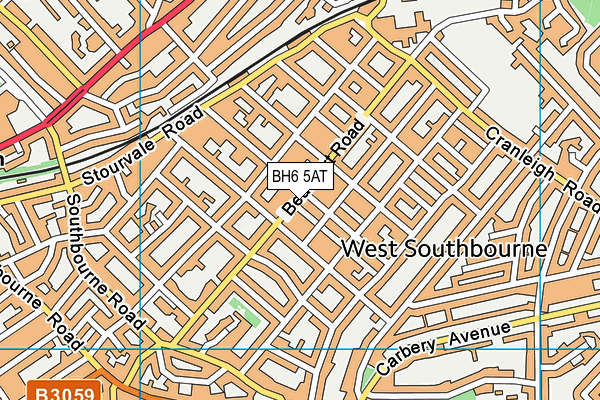 BH6 5AT map - OS VectorMap District (Ordnance Survey)