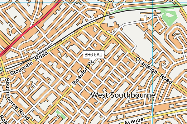 BH6 5AU map - OS VectorMap District (Ordnance Survey)