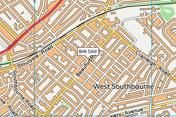 BH6 5AW map - OS VectorMap District (Ordnance Survey)