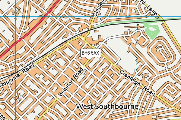 BH6 5AX map - OS VectorMap District (Ordnance Survey)
