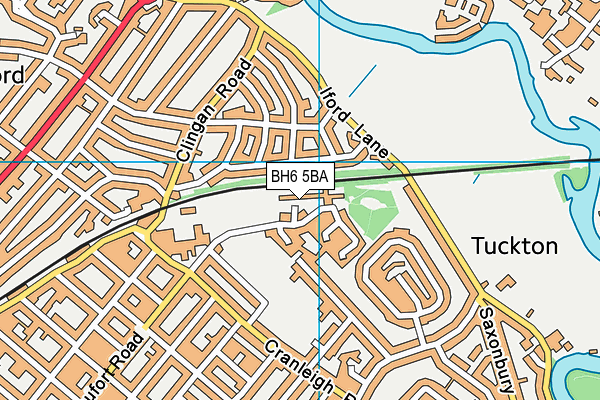 BH6 5BA map - OS VectorMap District (Ordnance Survey)
